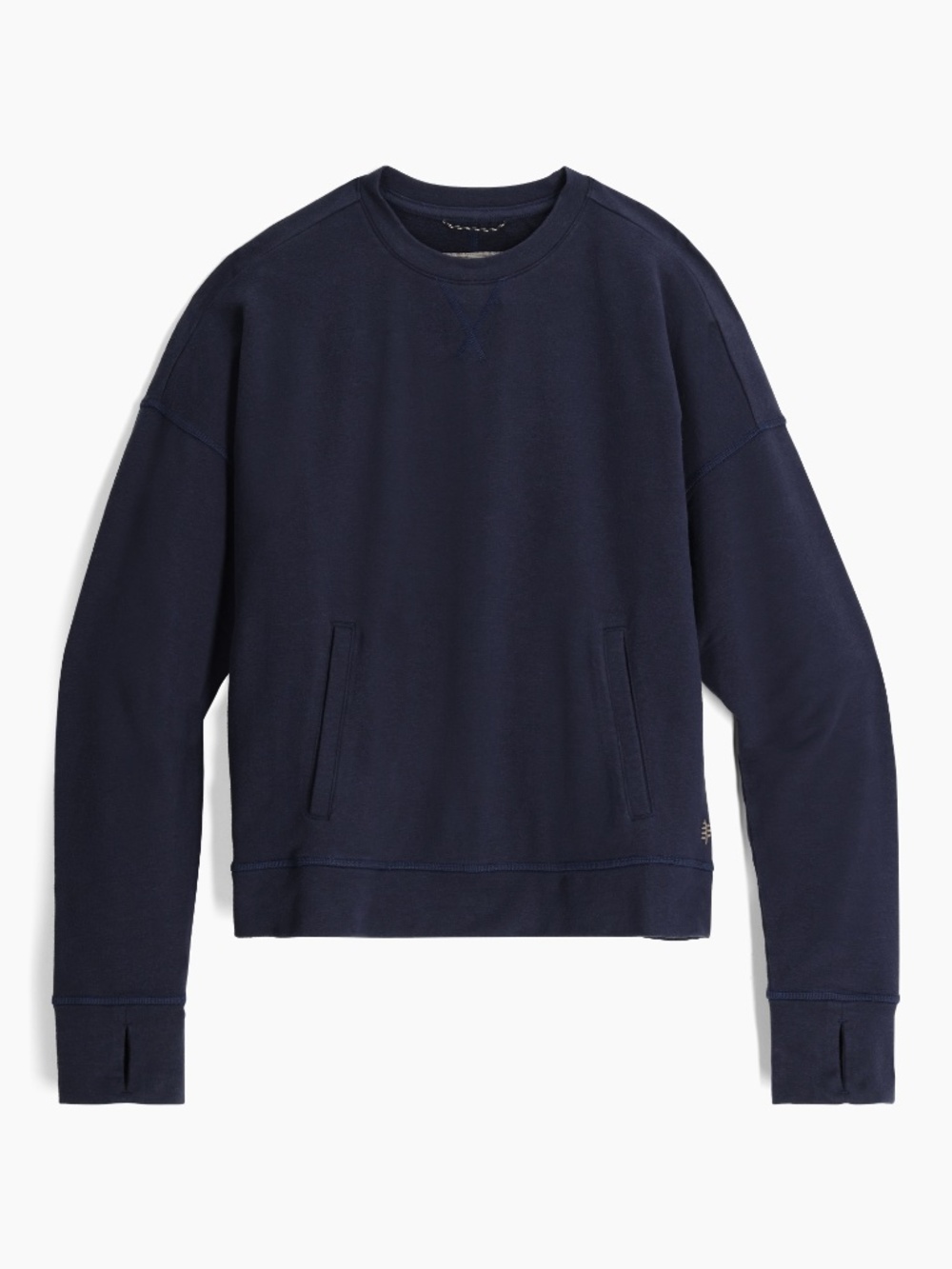 NEW WITH TAGS ROYAL ROBBINS Navy Blue Organic Cotton AVONELLE SWEATSHIRT Large
